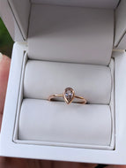 9ct Rose Gold Pear Morganite Ring
